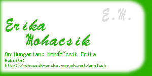 erika mohacsik business card